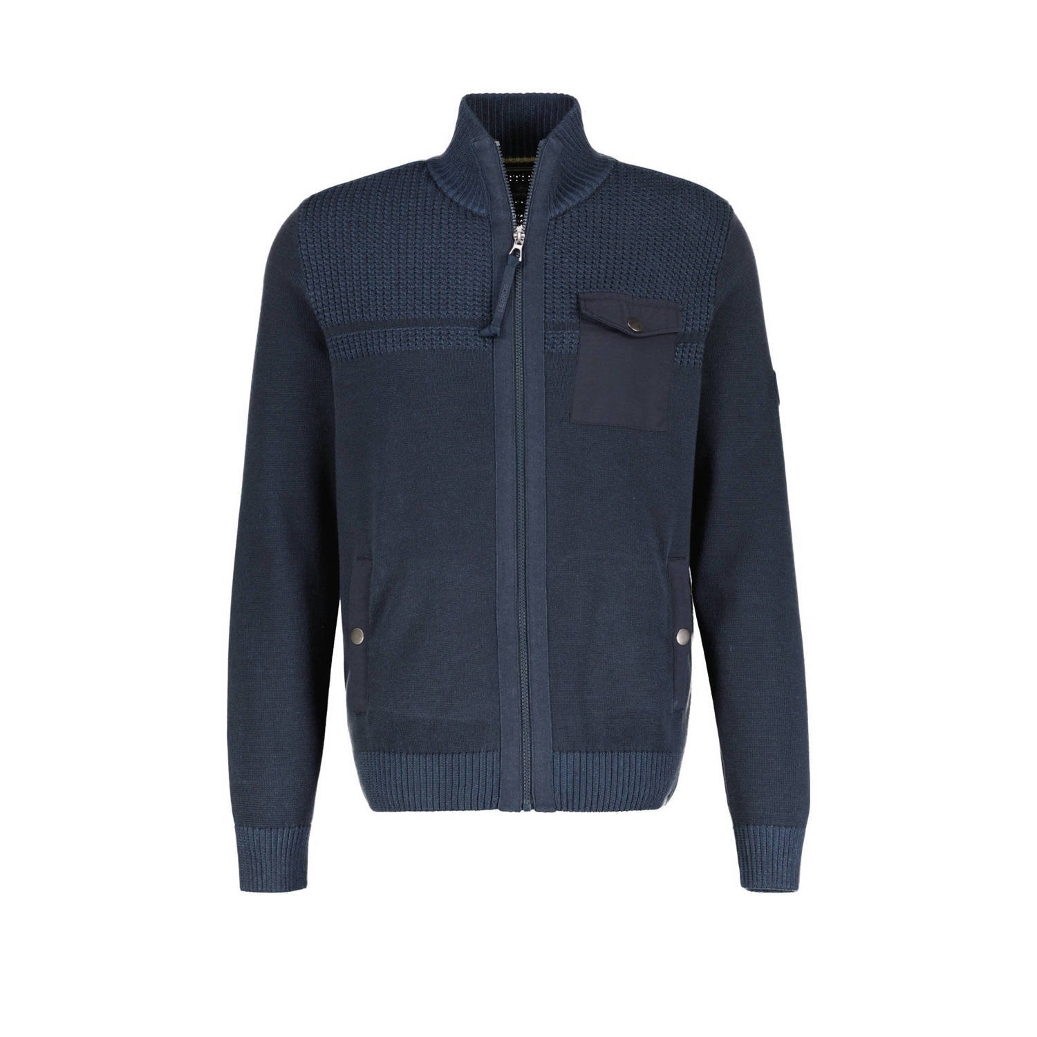 LERROS gebreid vest donkerblauw