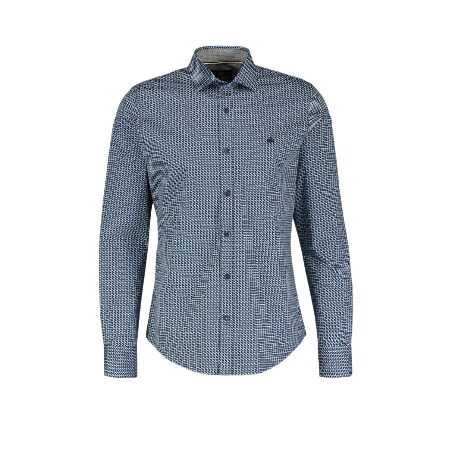 LERROS overhemd met all over print blauw
