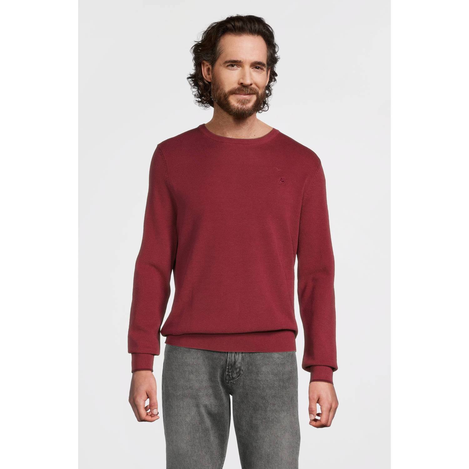 Lerros Gebreide pullover met ribboorden
