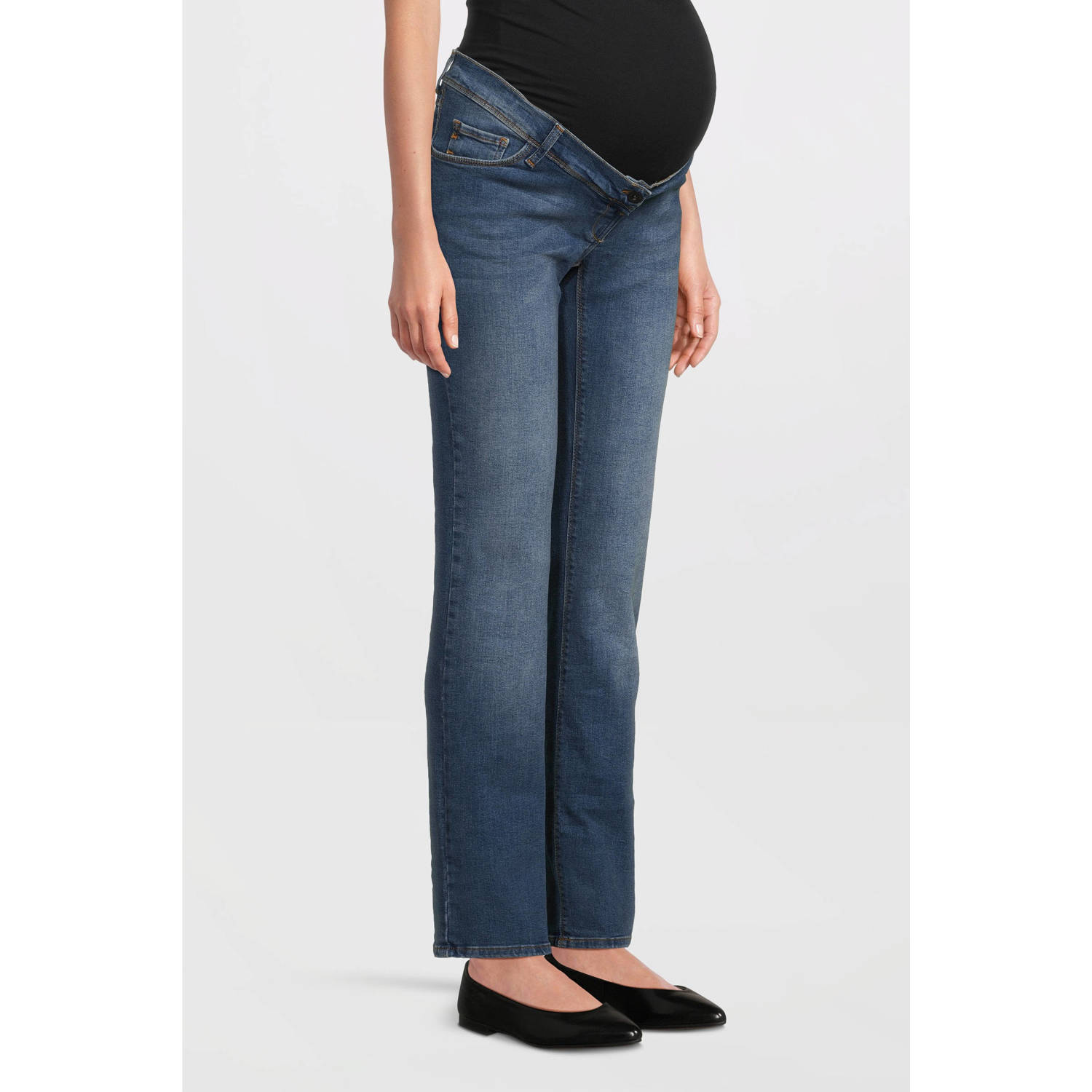 LOVE2WAIT zwangerschaps straight leg jeans Grace stonewashed