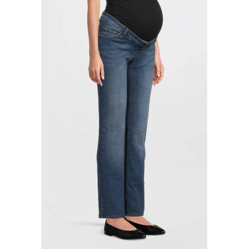 LOVE2WAIT zwangerschaps straight leg jeans Grace stonewashed afbeelding