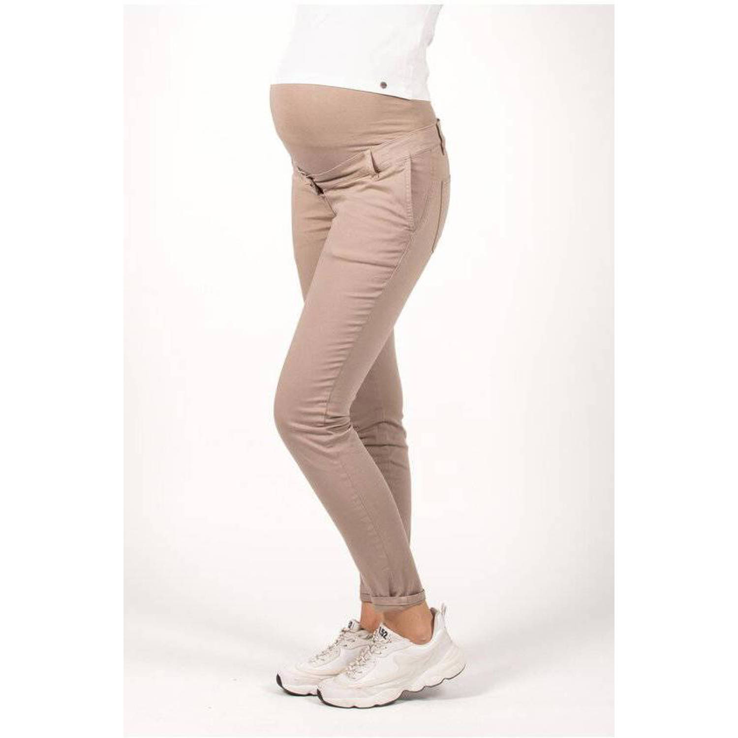 LOVE2WAIT regular fit zwangerschapsbroek Chino zand