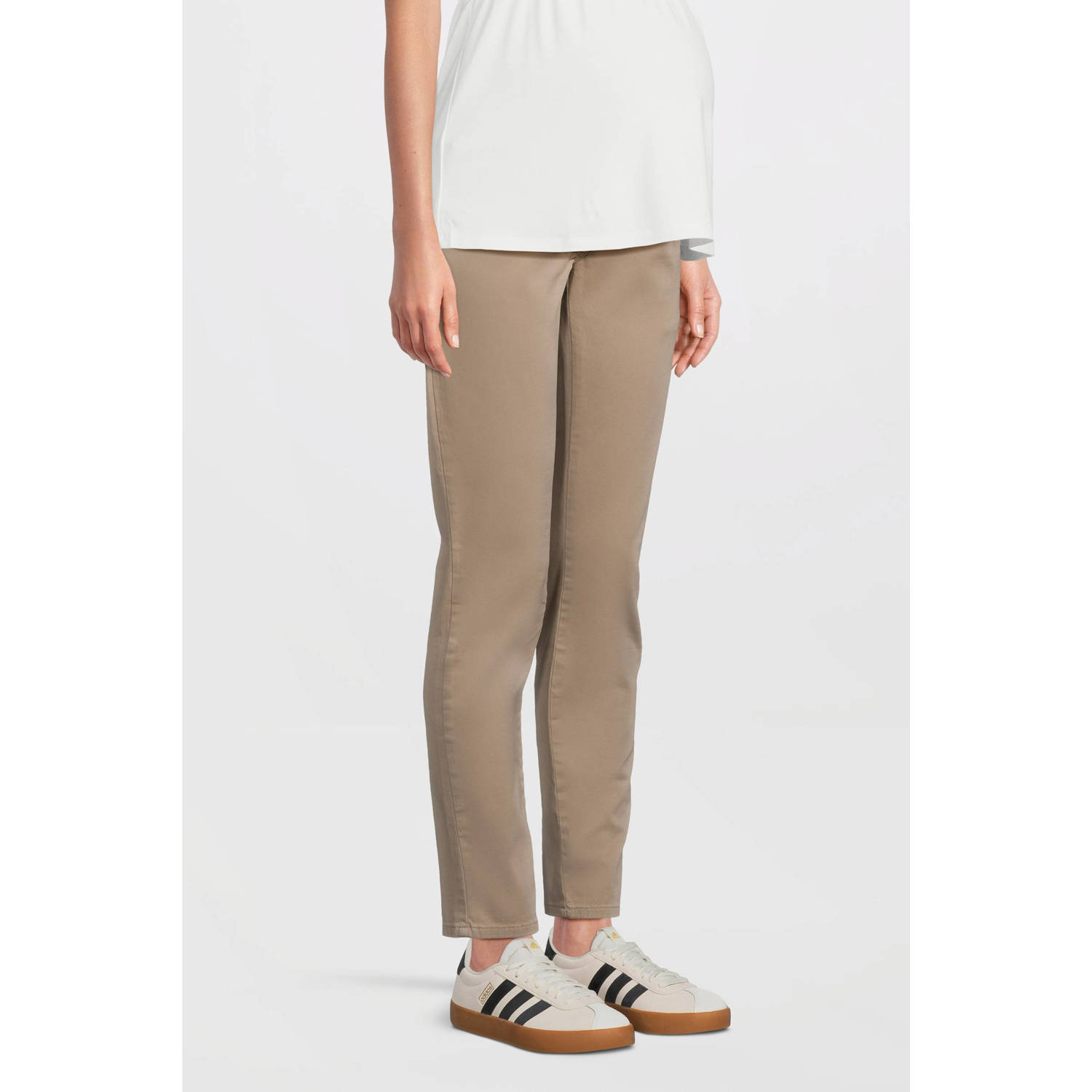 LOVE2WAIT regular fit zwangerschapsbroek Chino zand