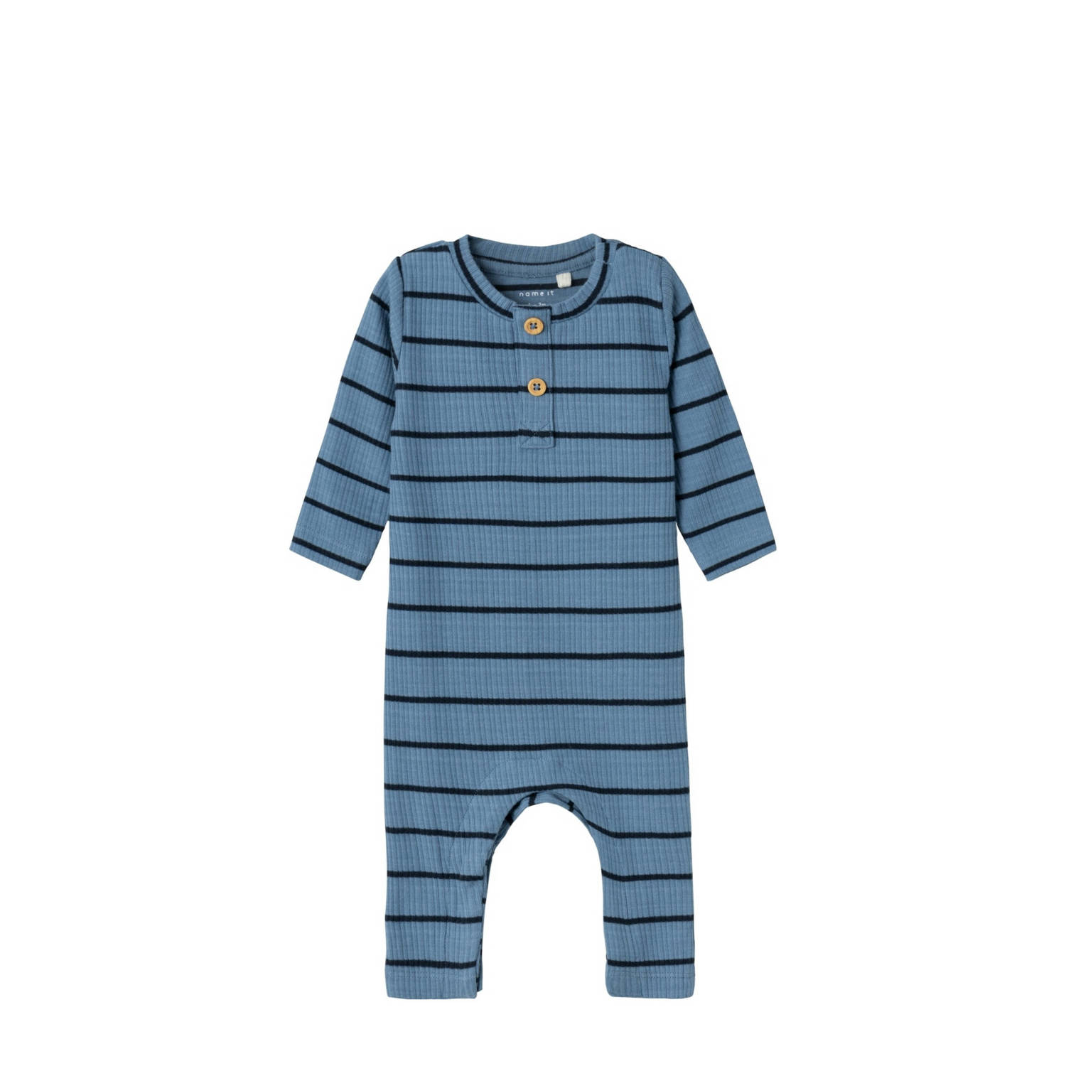 Name it BABY pyjama NBMKILO blauw Jongens Katoen Ronde hals Streep 50