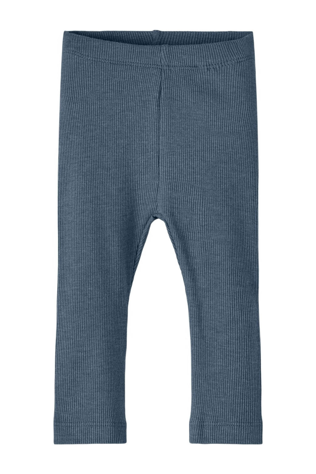 Blauwe NAME IT BABY baby skinny broek melange van katoen met regular waist en elastische inzet