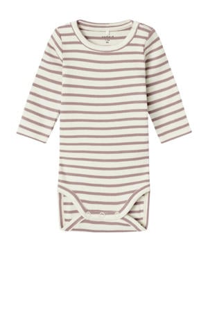 gestreepte romper NBNBANI mauve/ecru