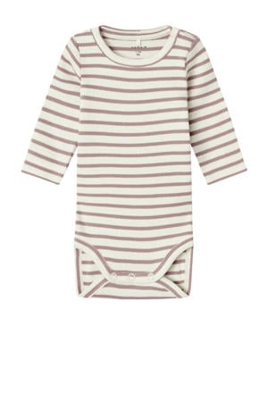 gestreepte romper NBNBANI mauve/ecru