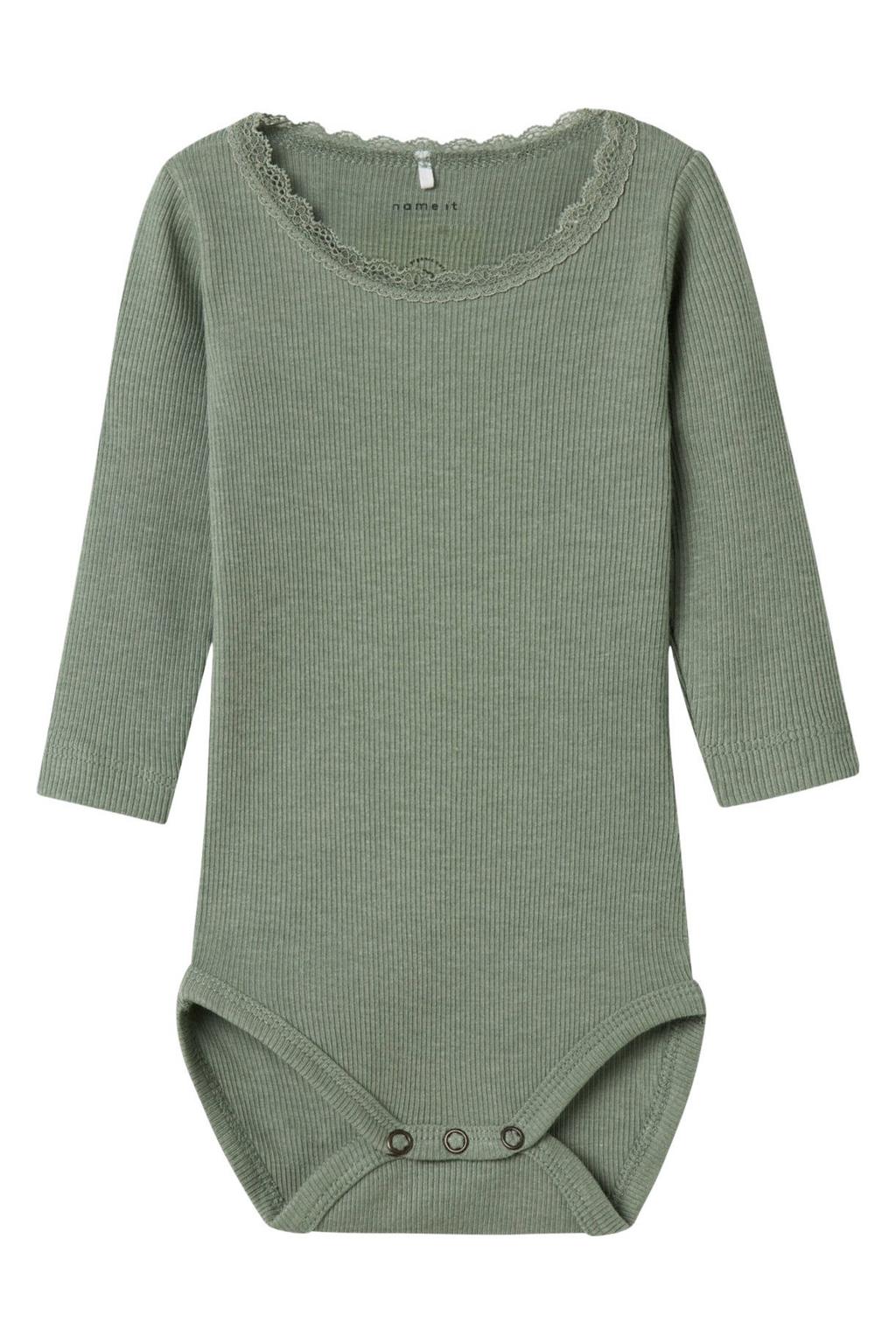 NAME IT BABY romper NBFKAB zachtgroen