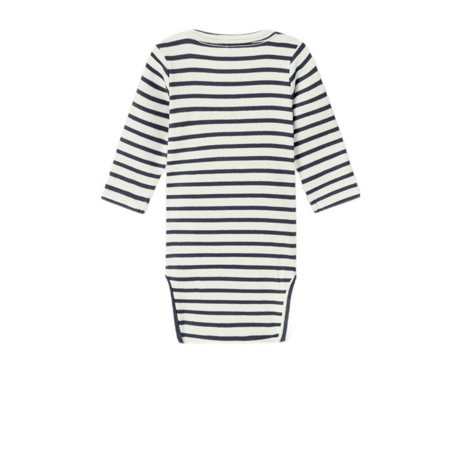 NAME IT BABY gestreepte romper NBNBANI donkerblauw ecru
