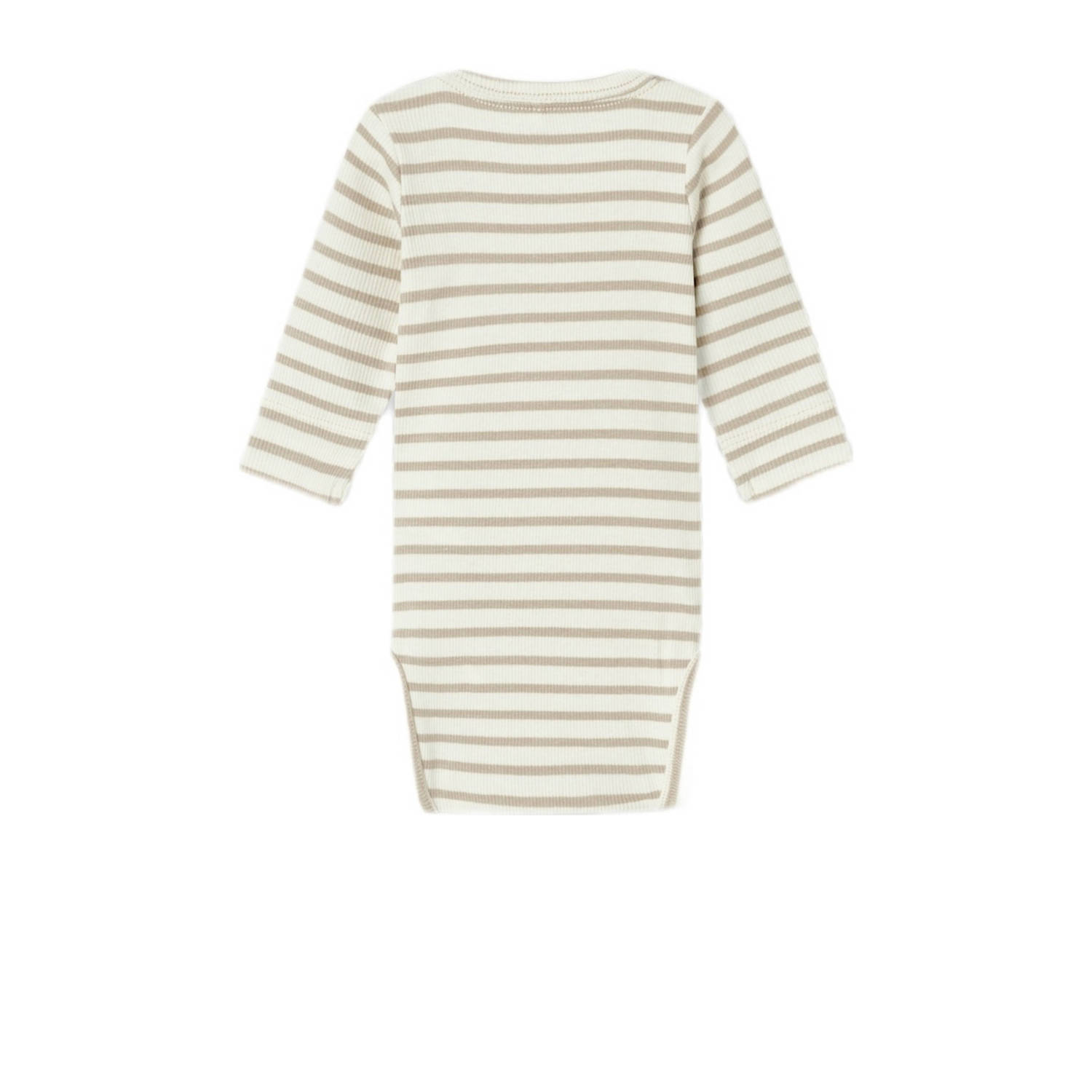 NAME IT BABY gestreepte romper NBNBANI beige ecru