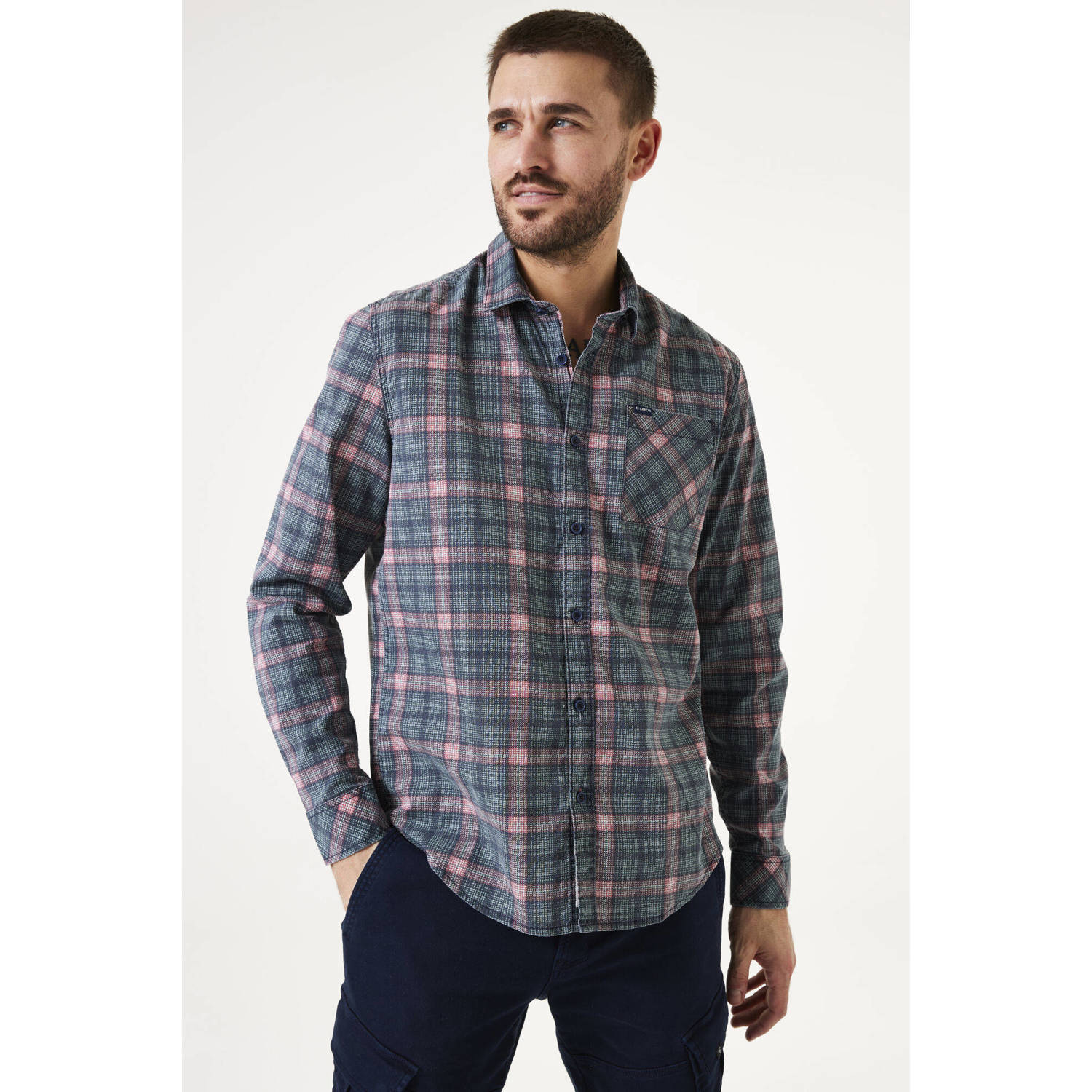 Garcia geruit overhemd blauw