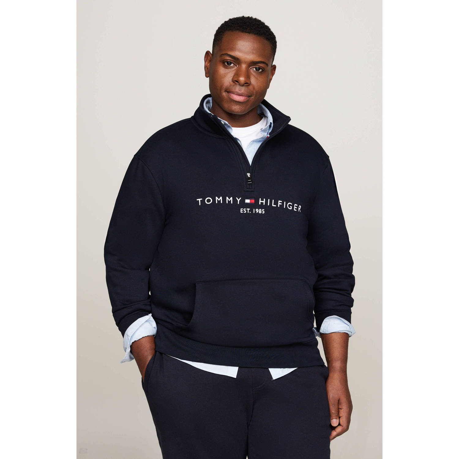 Tommy Hilfiger Big & Tall sweater donkerblauw