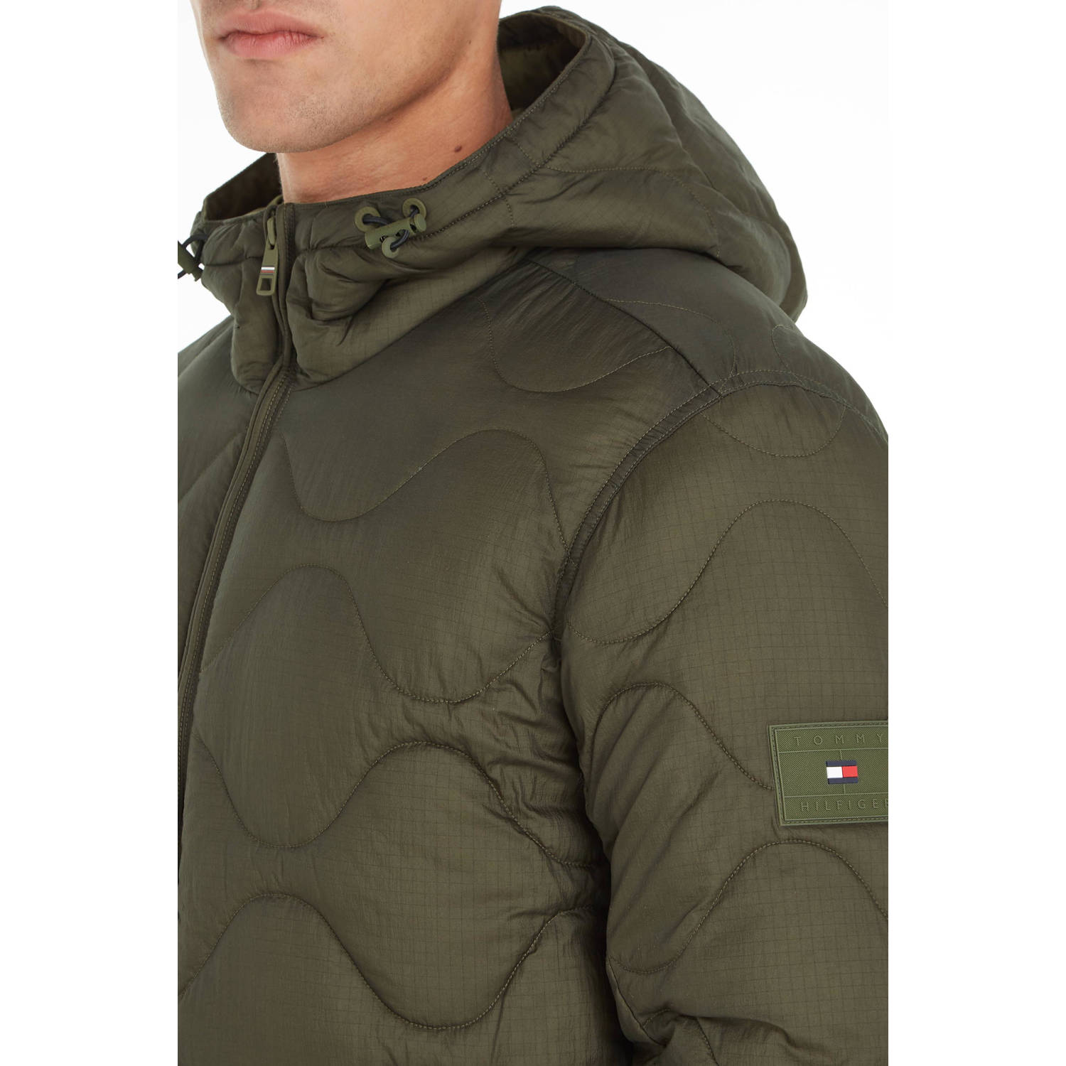 Tommy Hilfiger hooded jacket donkergroen