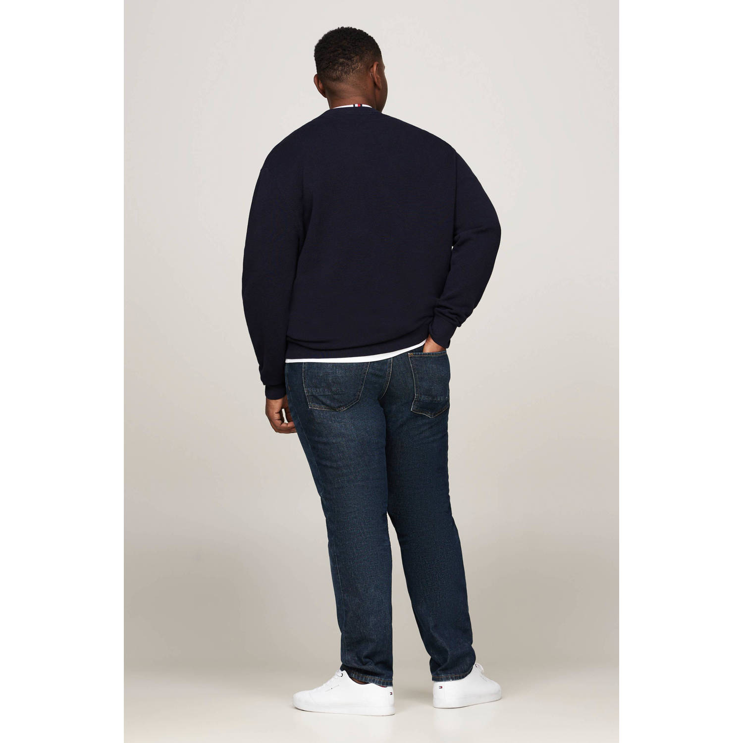 Tommy Hilfiger Big & Tall gebreide trui donkerblauw