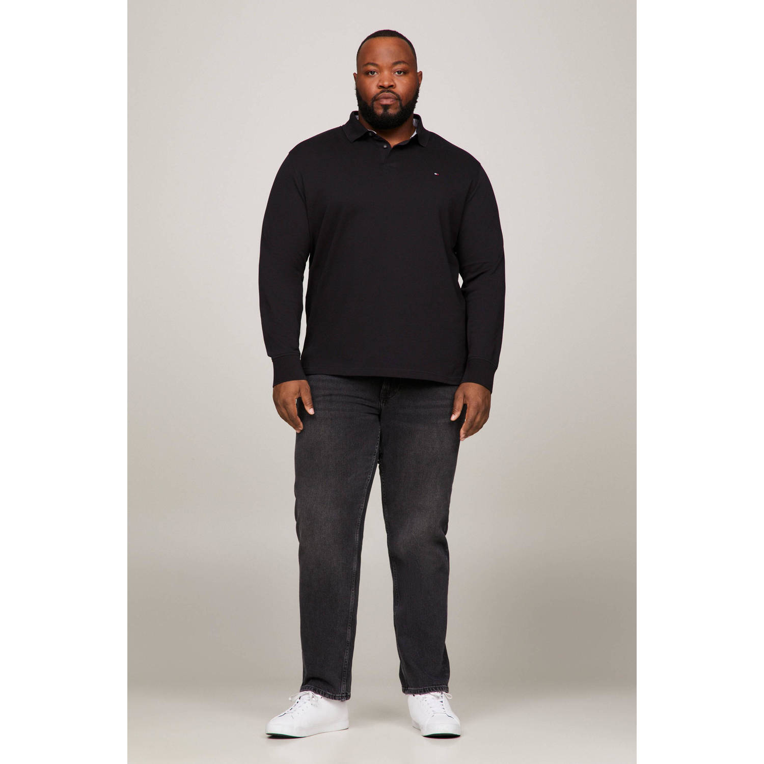 Tommy Hilfiger Big & Tall regular fit polo Plus Size zwart