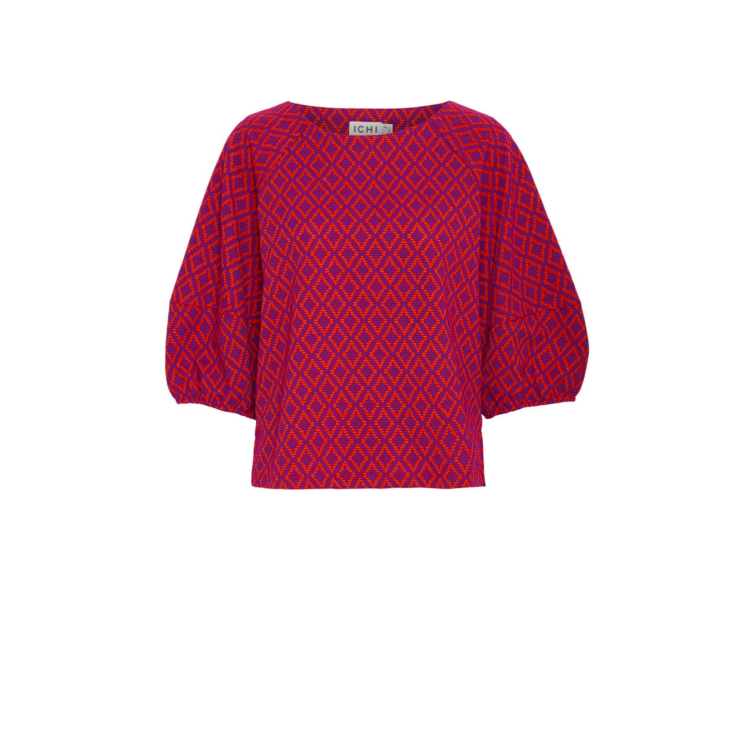 ICHI blousetop IHPRIYA met grafische print roze paars