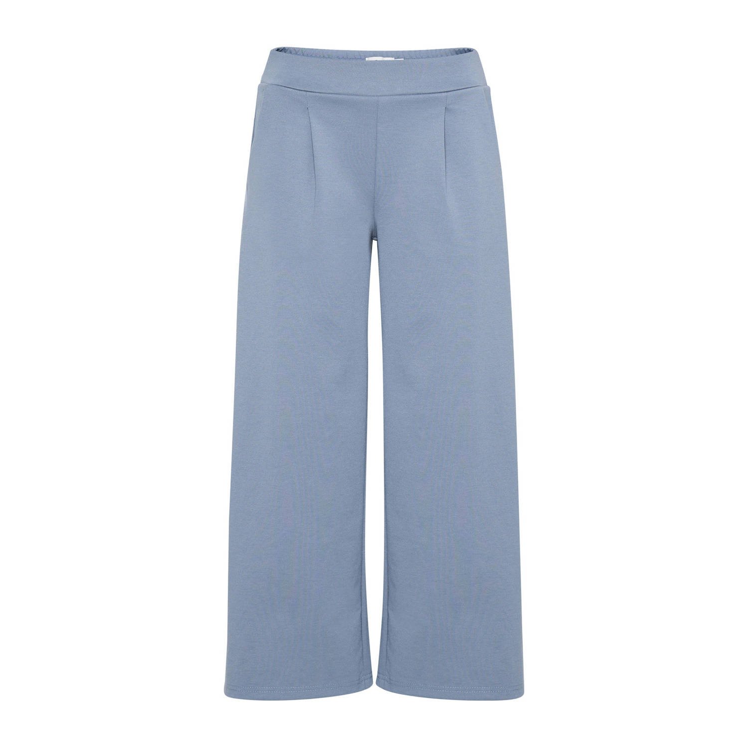 ICHI high waist wide leg pantalon IHKATE blauw