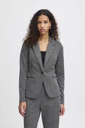 getailleerde blazer IHKATE JACQUARD grijs
