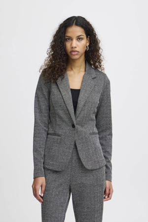getailleerde blazer IHKATE JACQUARD grijs