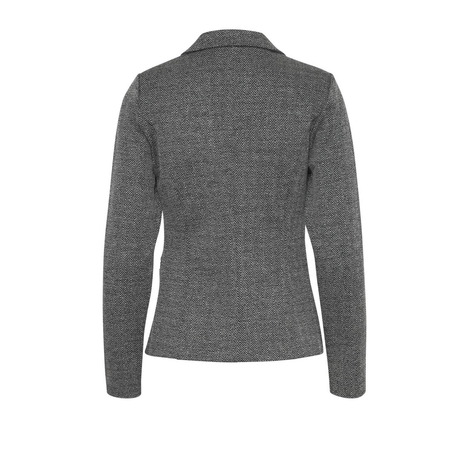 ICHI getailleerde blazer IHKATE JACQUARD grijs