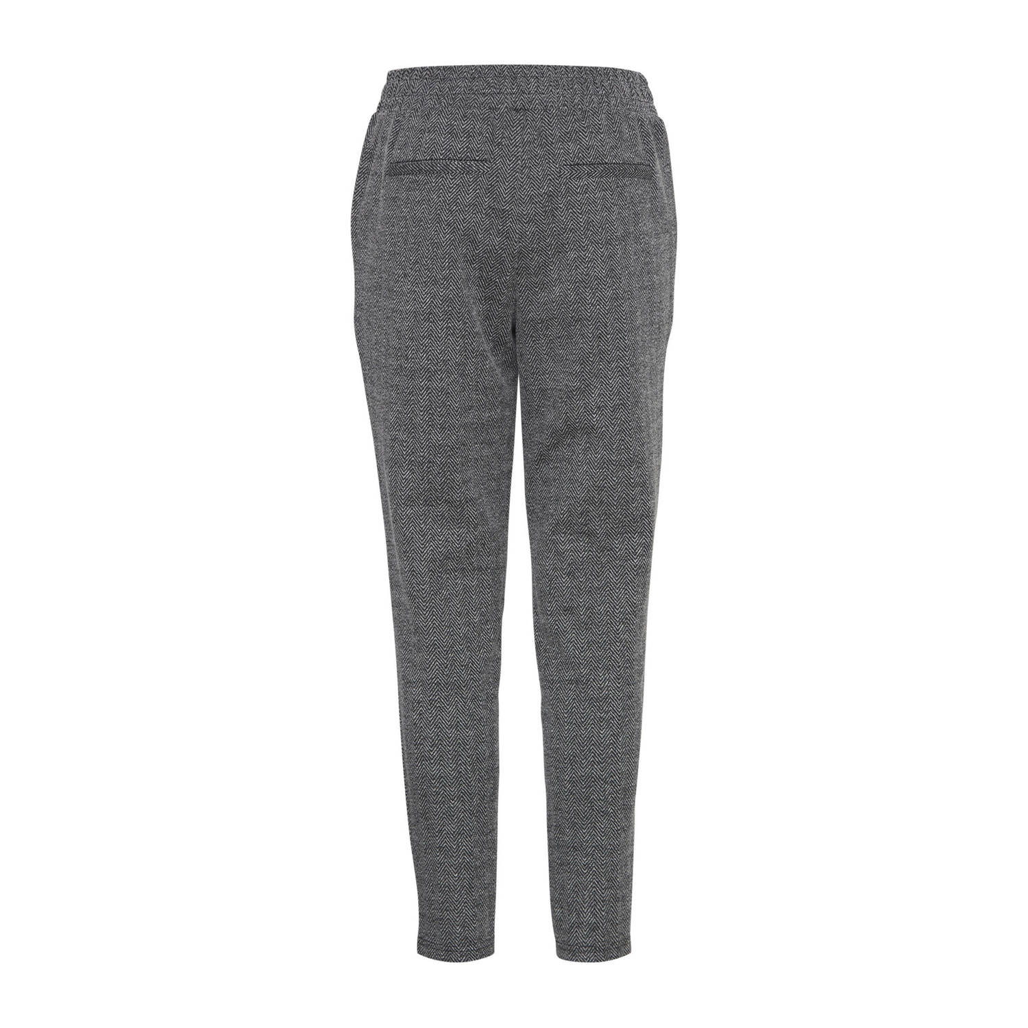 ICHI slim fit pantalon IHKATE JACQUARD grijs