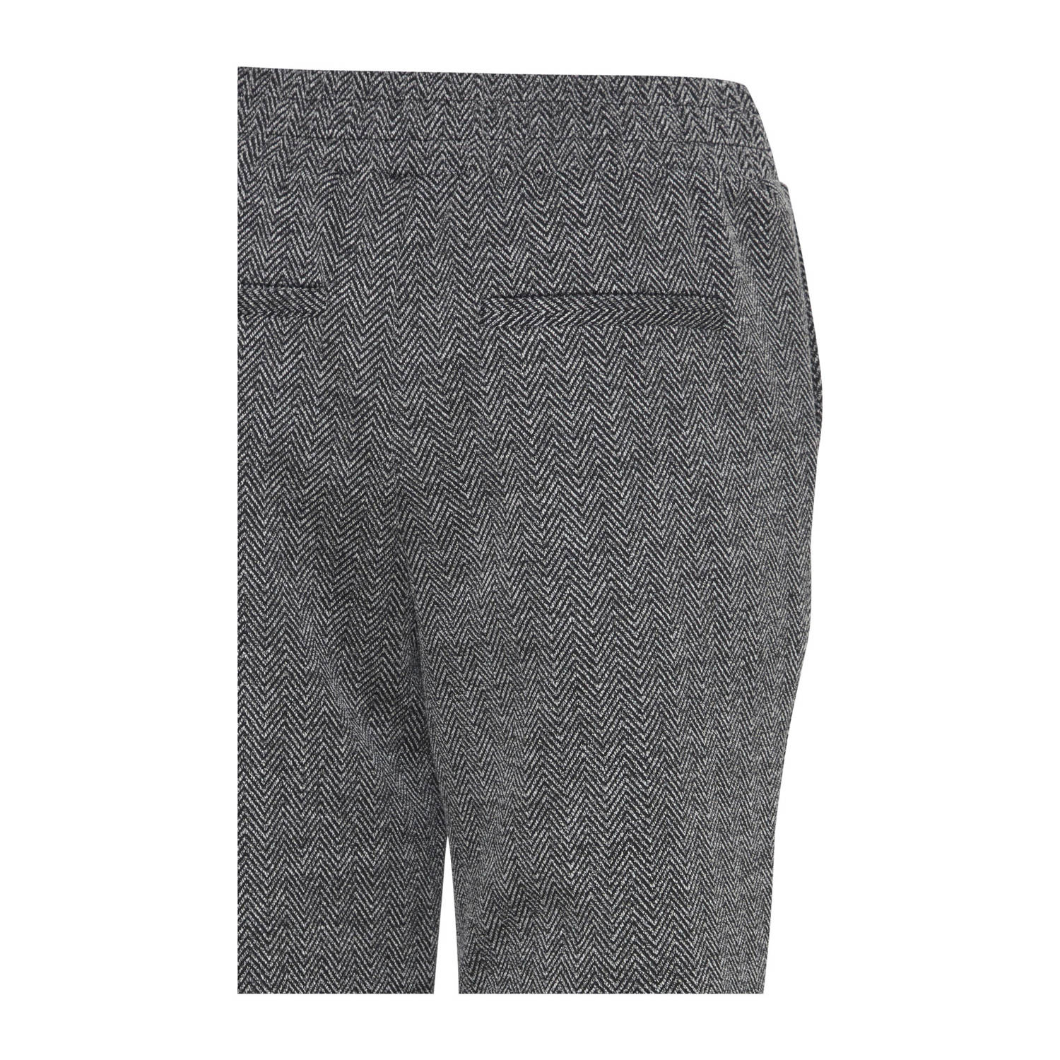 ICHI slim fit pantalon IHKATE JACQUARD grijs