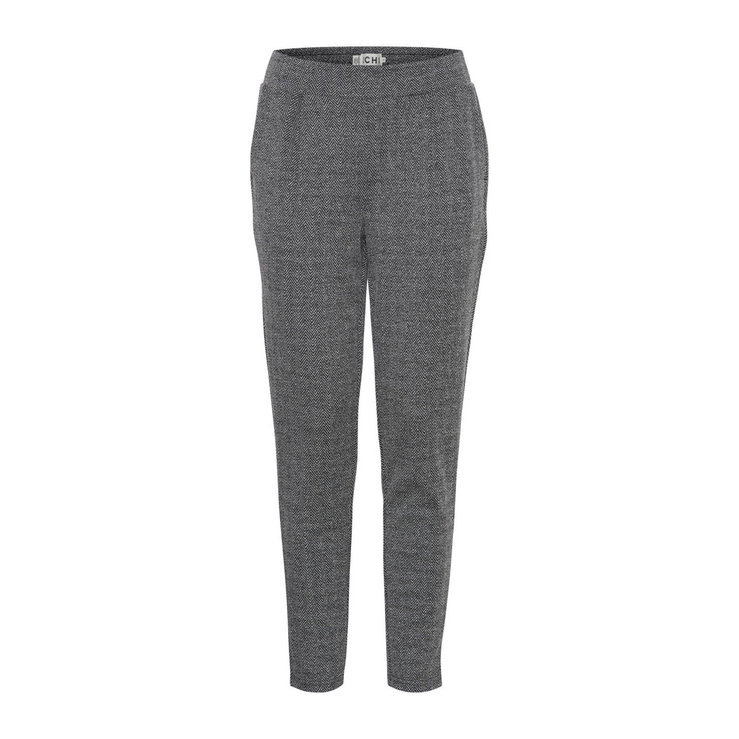 Ichi Zwarte Polyester Dames Herfst Winter Broek Black Dames