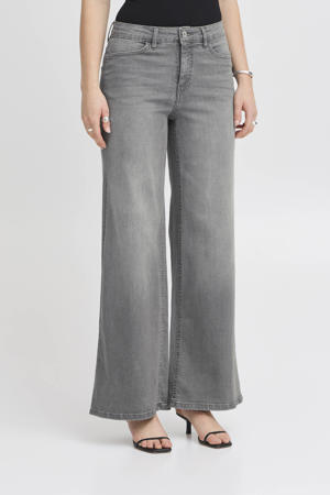 regular waist wide leg jeans IHTWIGGY grey denim
