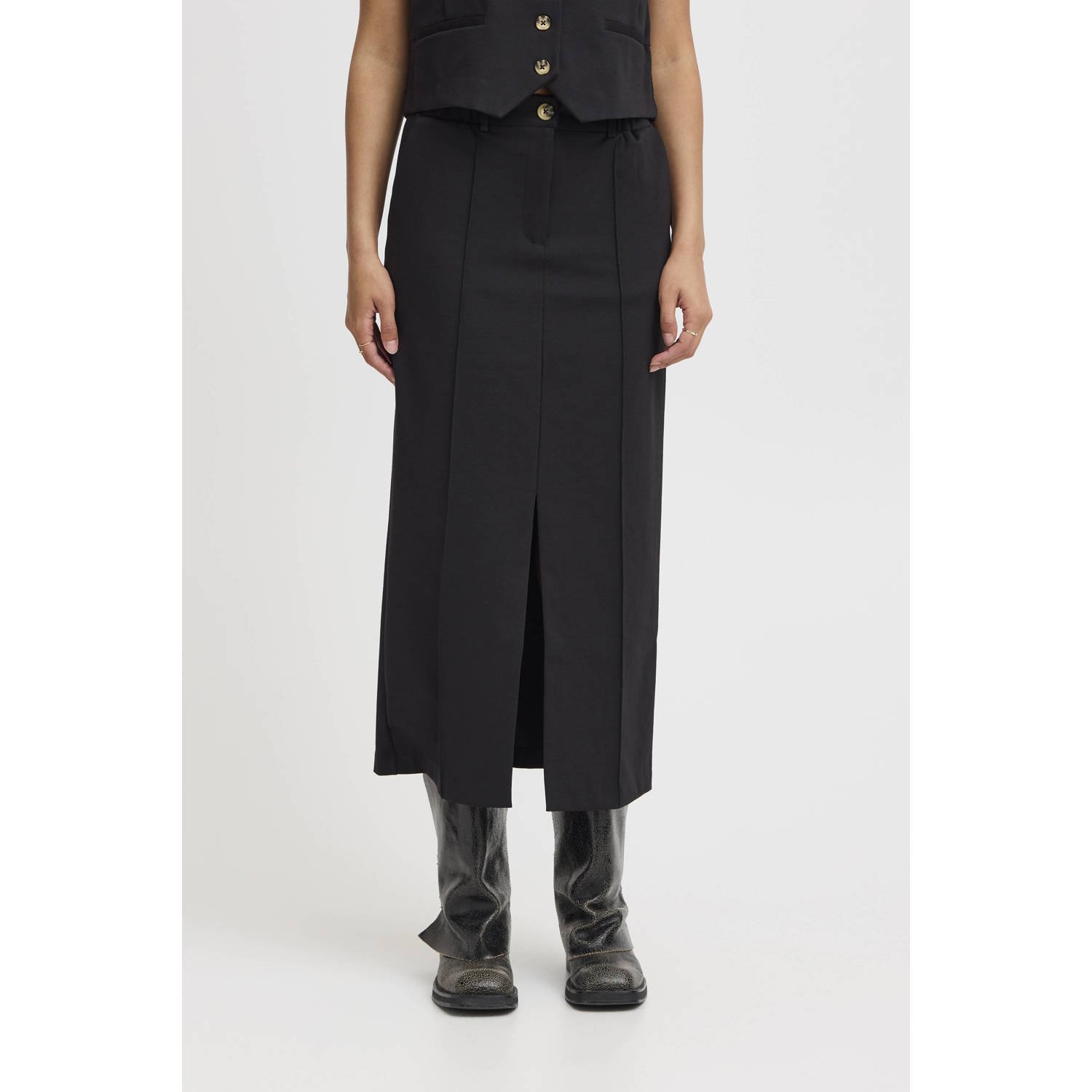 ICHI midi rok zwart