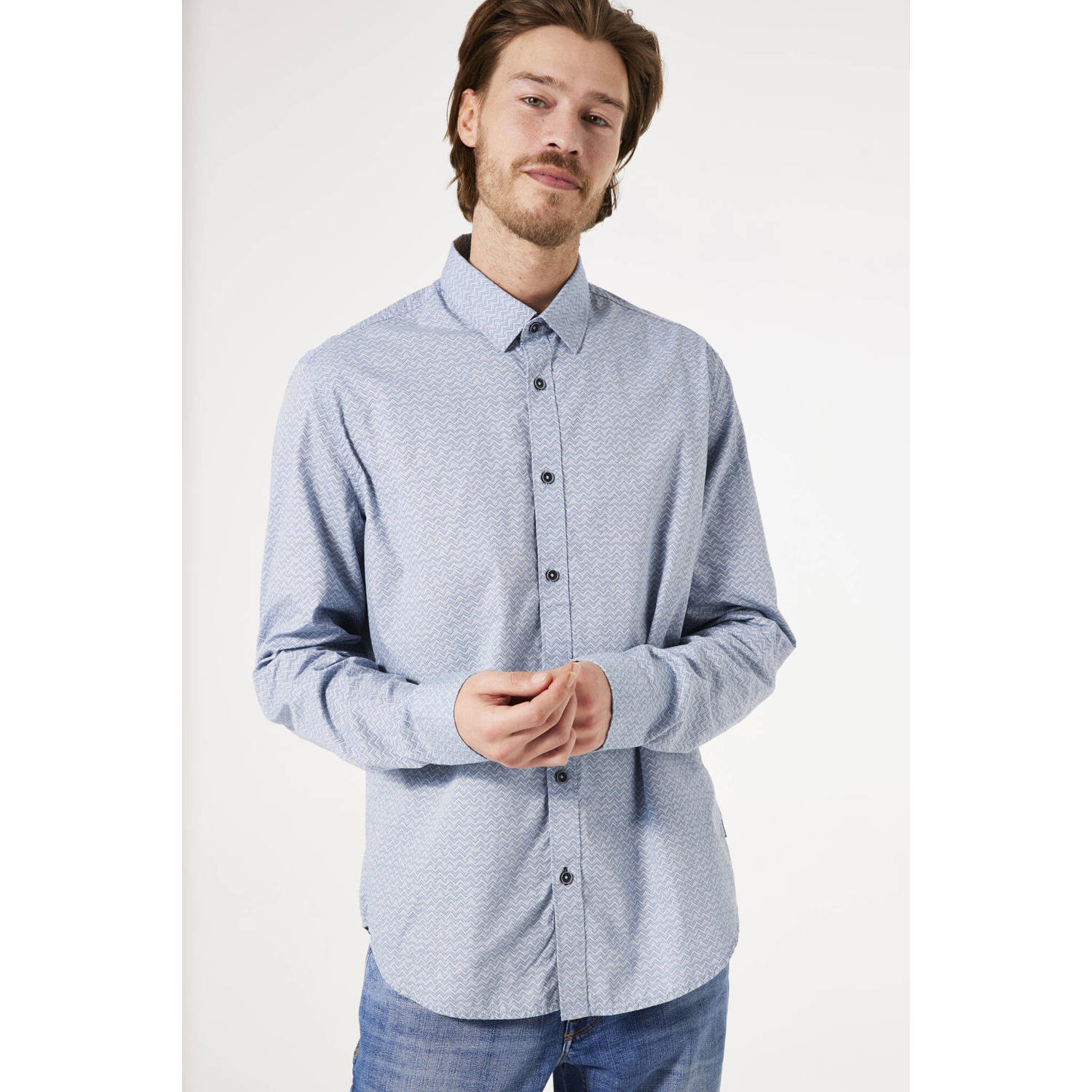 Garcia casual overhemd lichtblauw