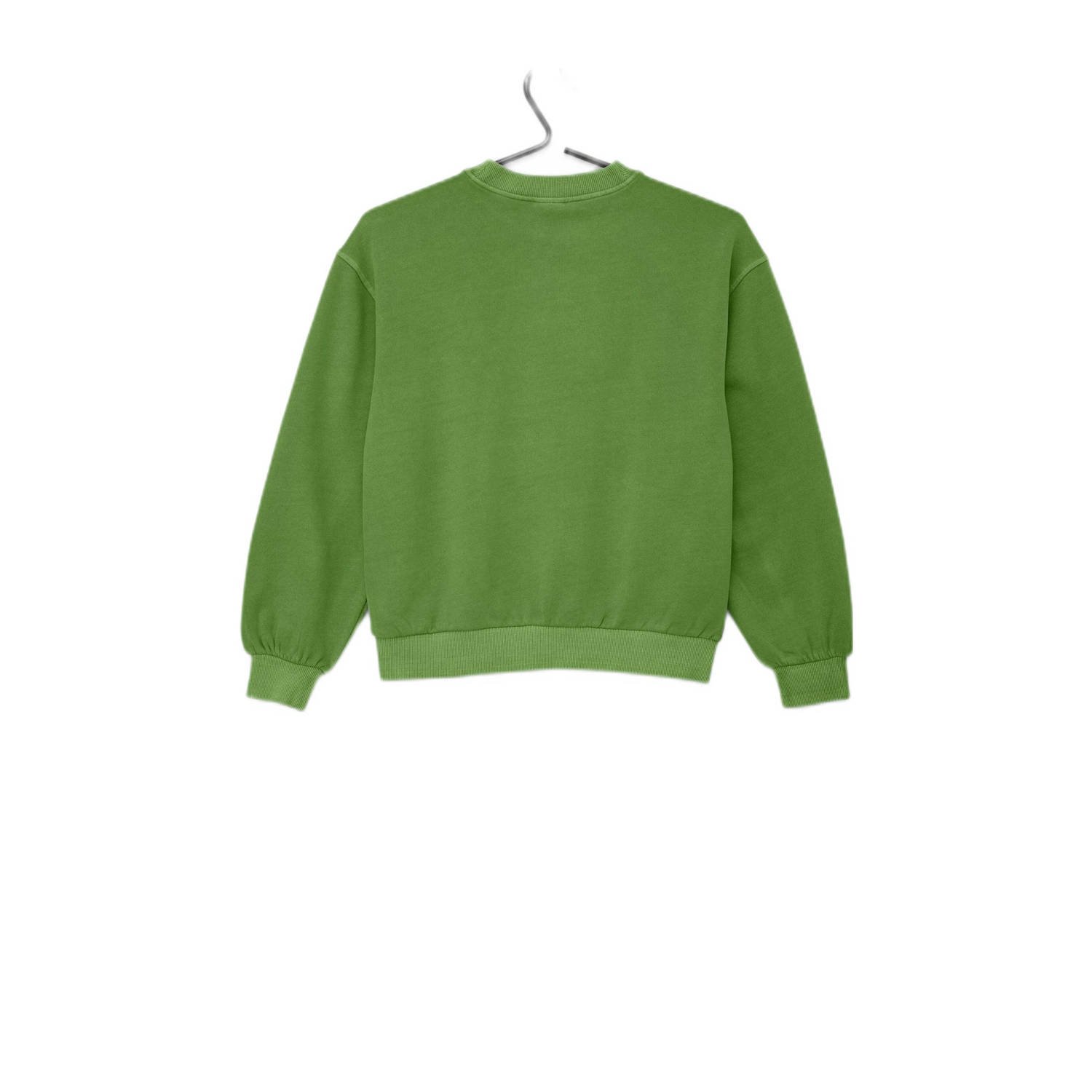 s.Oliver sweater met tekst frisgroen