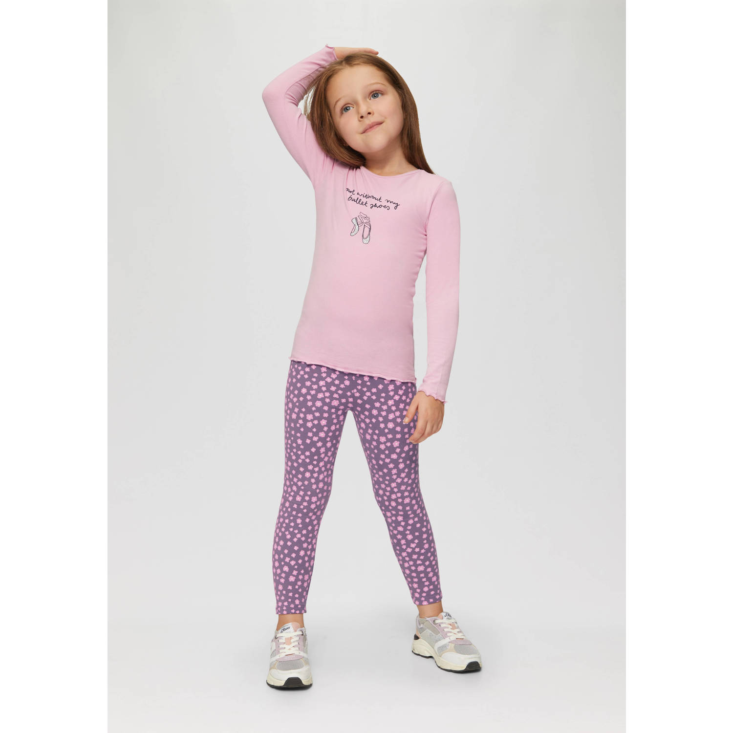 s.Oliver gebloemde legging lila