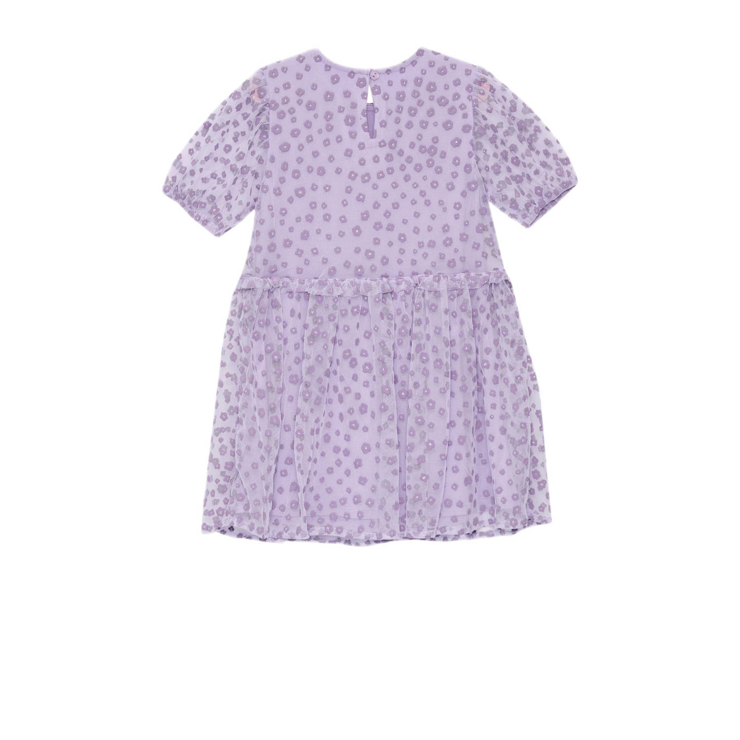 s.Oliver jurk met all over print en ruches lila