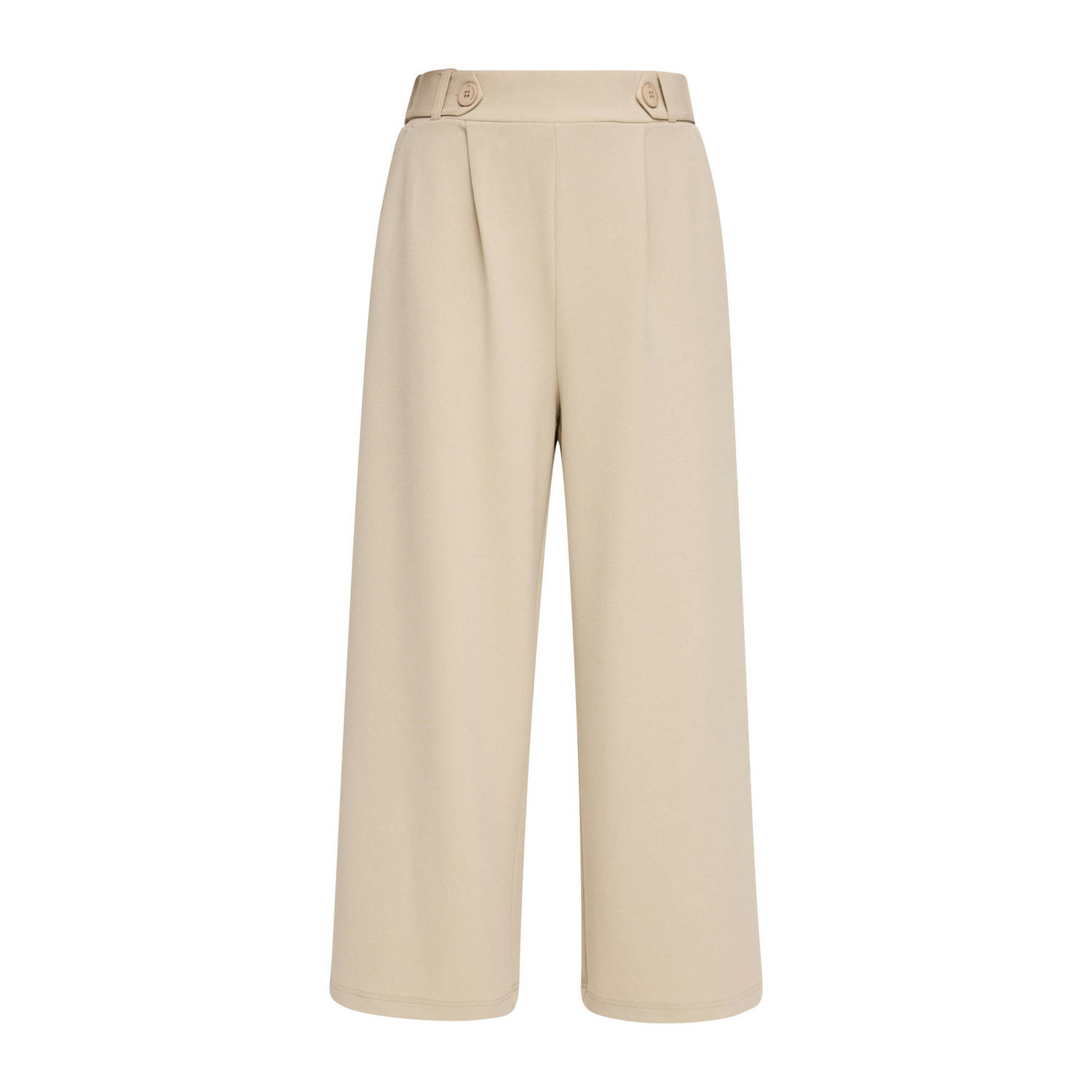 Q S by s.Oliver cropped wide leg pantalon beige