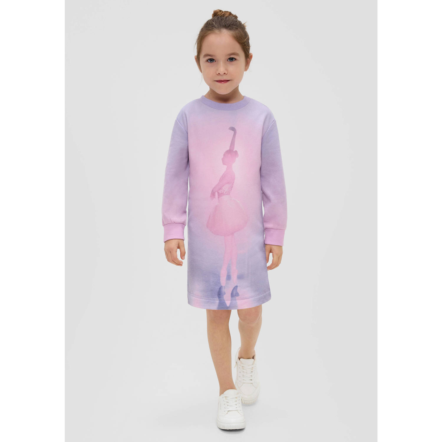 s.Oliver sweatjurk met printopdruk lila roze