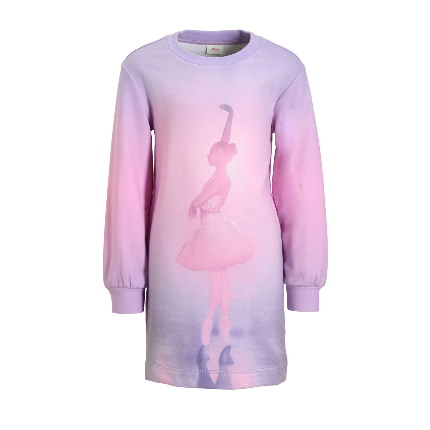 S.Oliver sweatjurk met printopdruk lila roze Paars Printopdruk 128