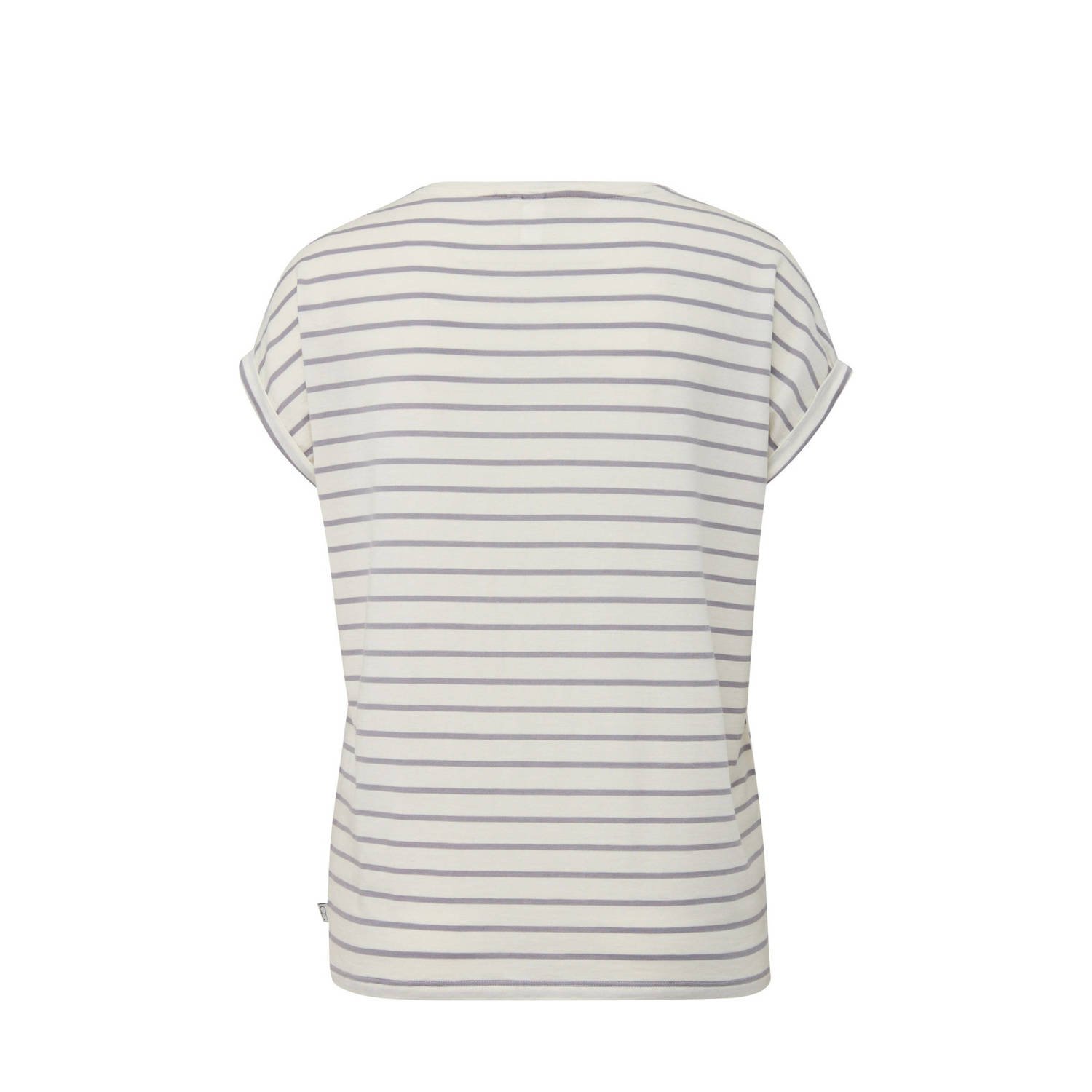 Q S by s.Oliver gestreept T-shirt ecru lila
