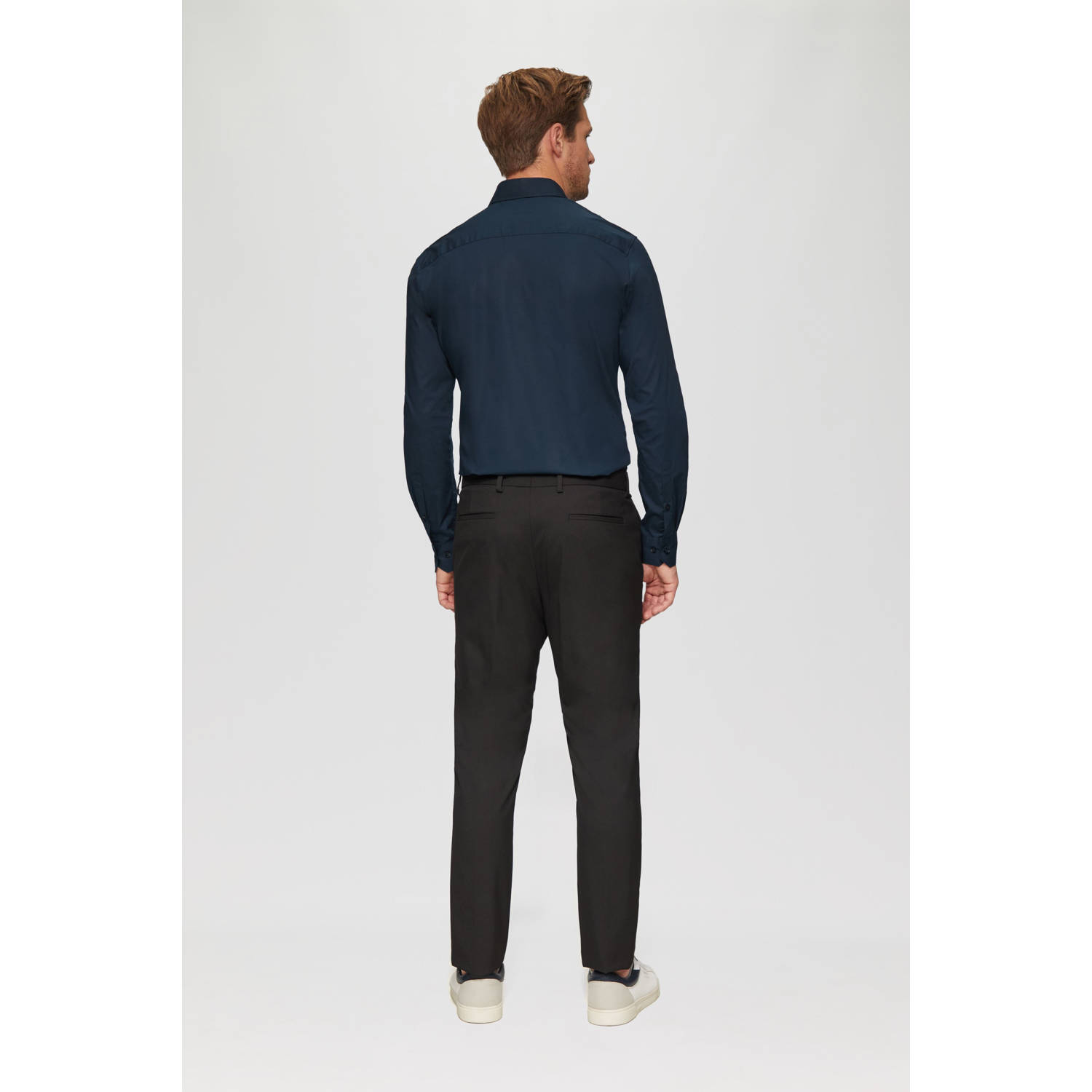 s.Oliver BLACK LABEL slim fit overhemd donkerblauw