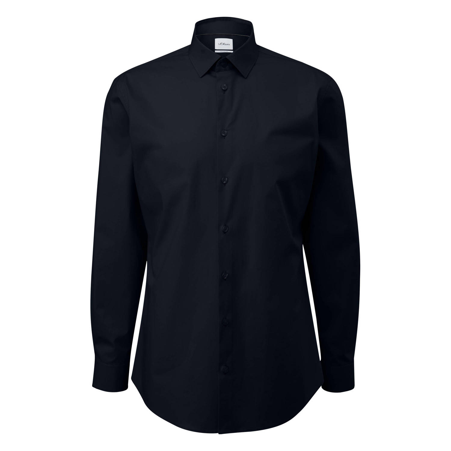 s.Oliver BLACK LABEL slim fit overhemd donkerblauw