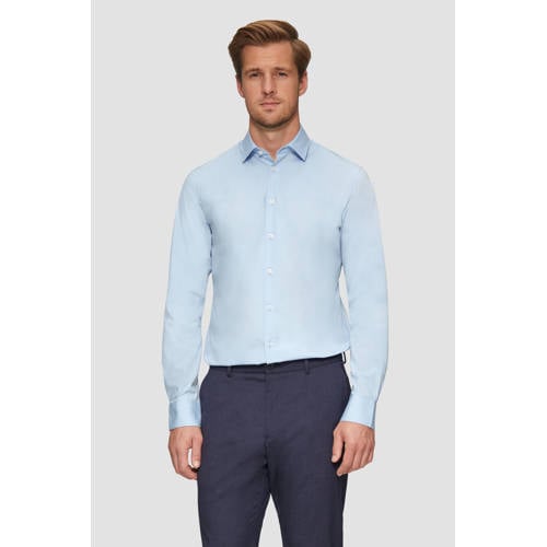 s.Oliver BLACK LABEL slim fit overhemd lichtblauw afbeelding