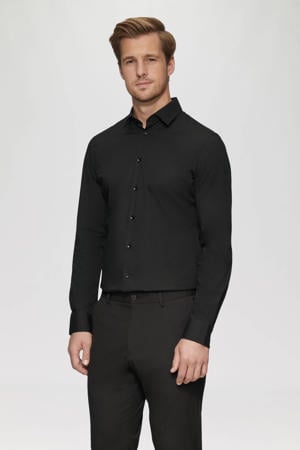 slim fit overhemd zwart