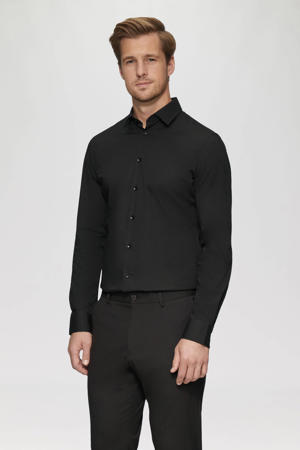 slim fit overhemd zwart