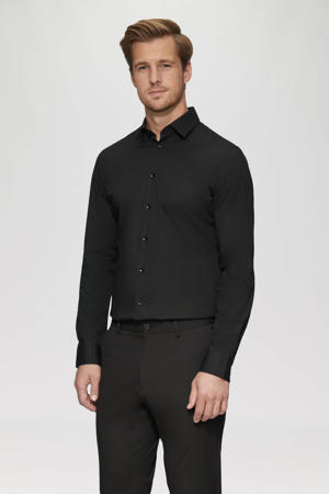 slim fit overhemd zwart