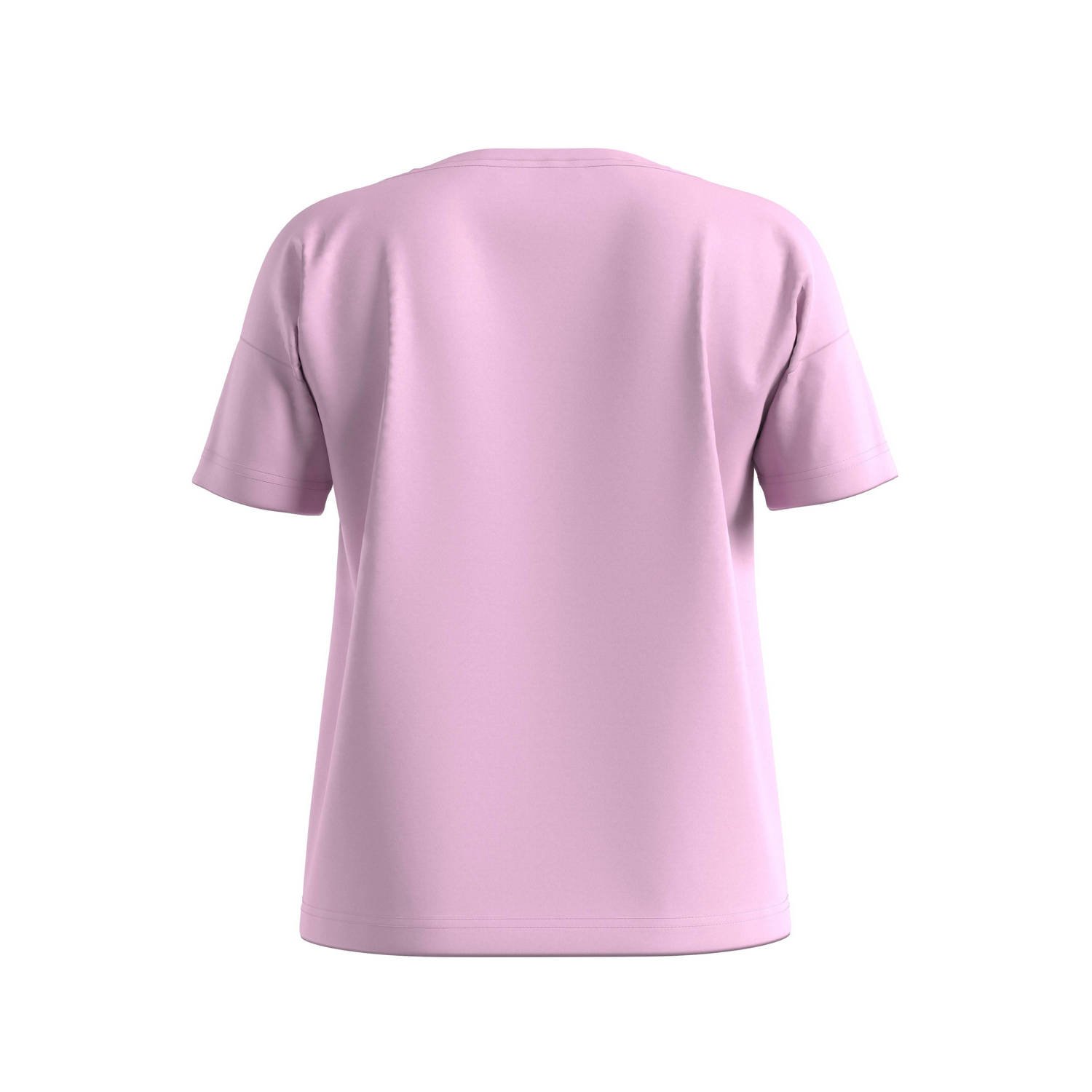 comma T-shirt met tekst roze