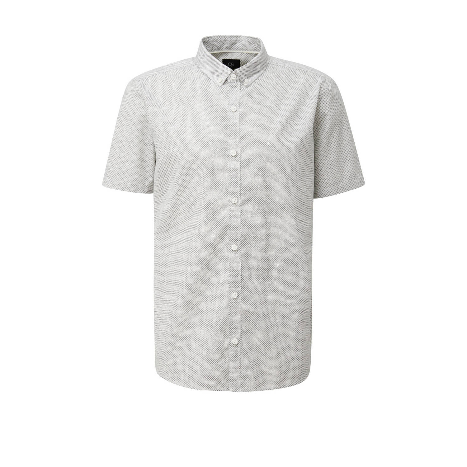 Q S by s.Oliver regular fit overhemd met all over print beige