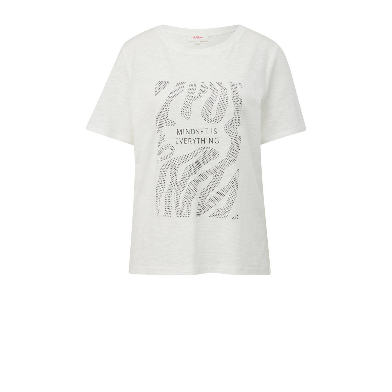 S.Oliver RED LABEL T-shirt met geribde ronde hals