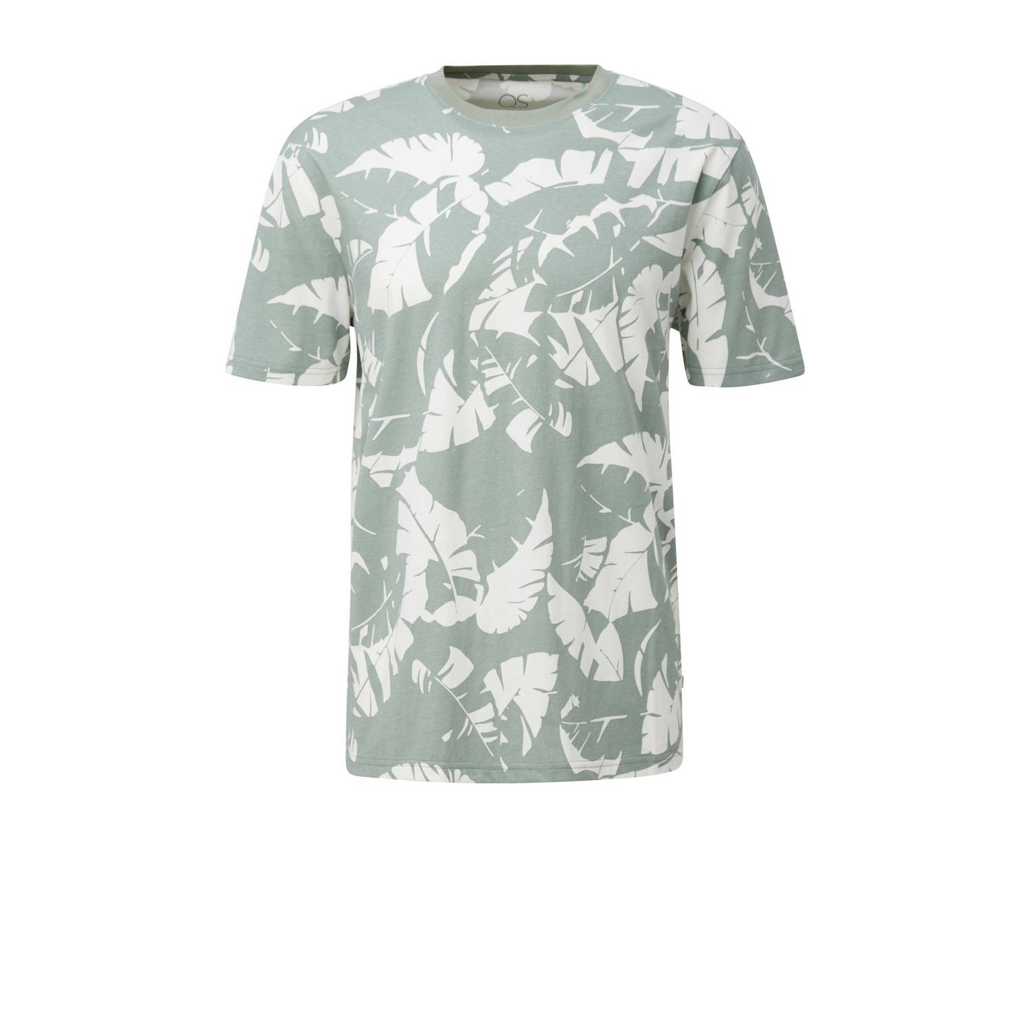 Q S by s.Oliver regular fit T-shirt met all over print lichtgroen