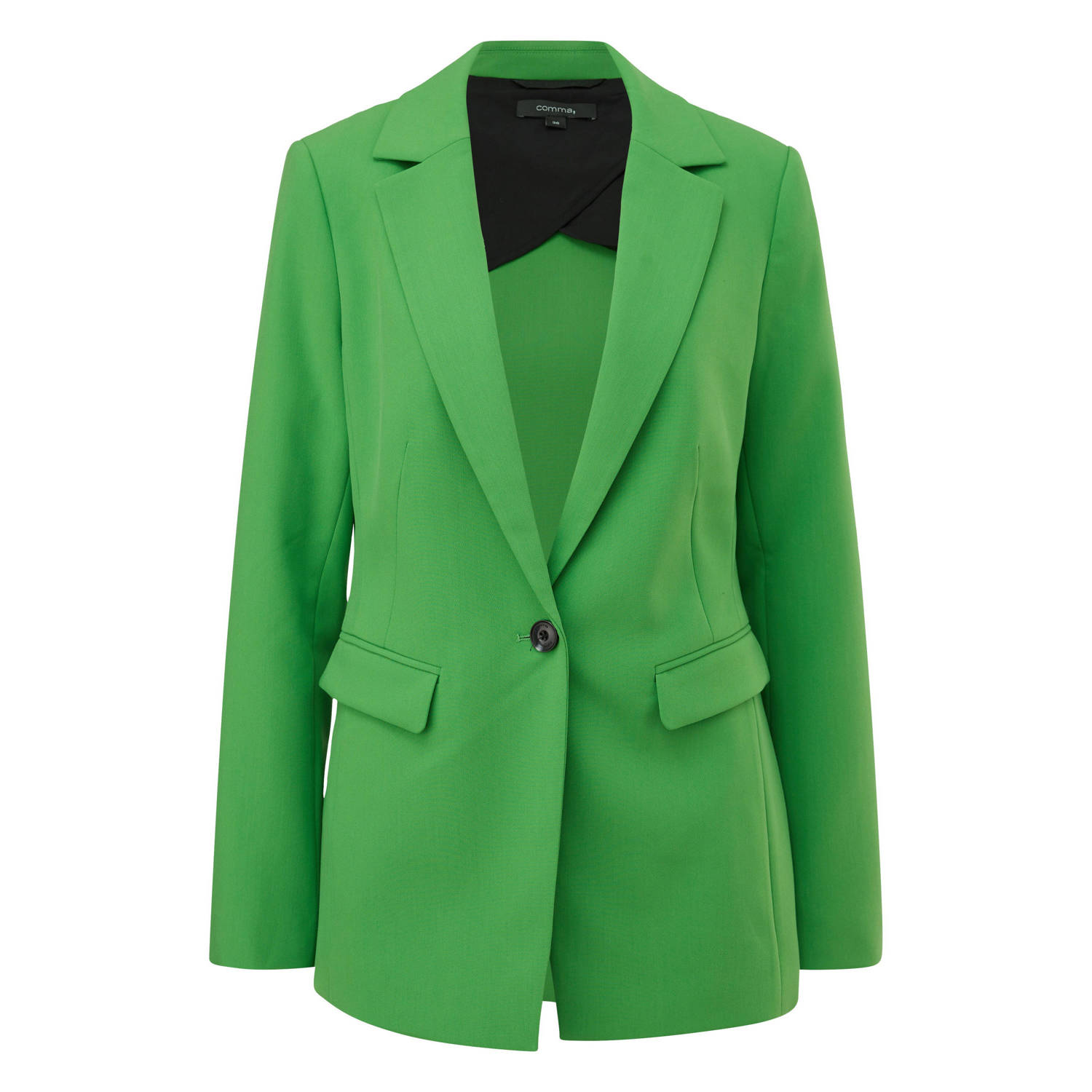 Comma Lange blazer met een diepe v-hals