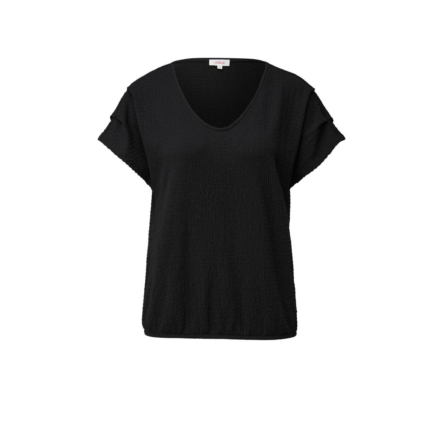 S.Oliver RED LABEL Relaxed fit shirt in kreuklook met plooidetail op de mouw