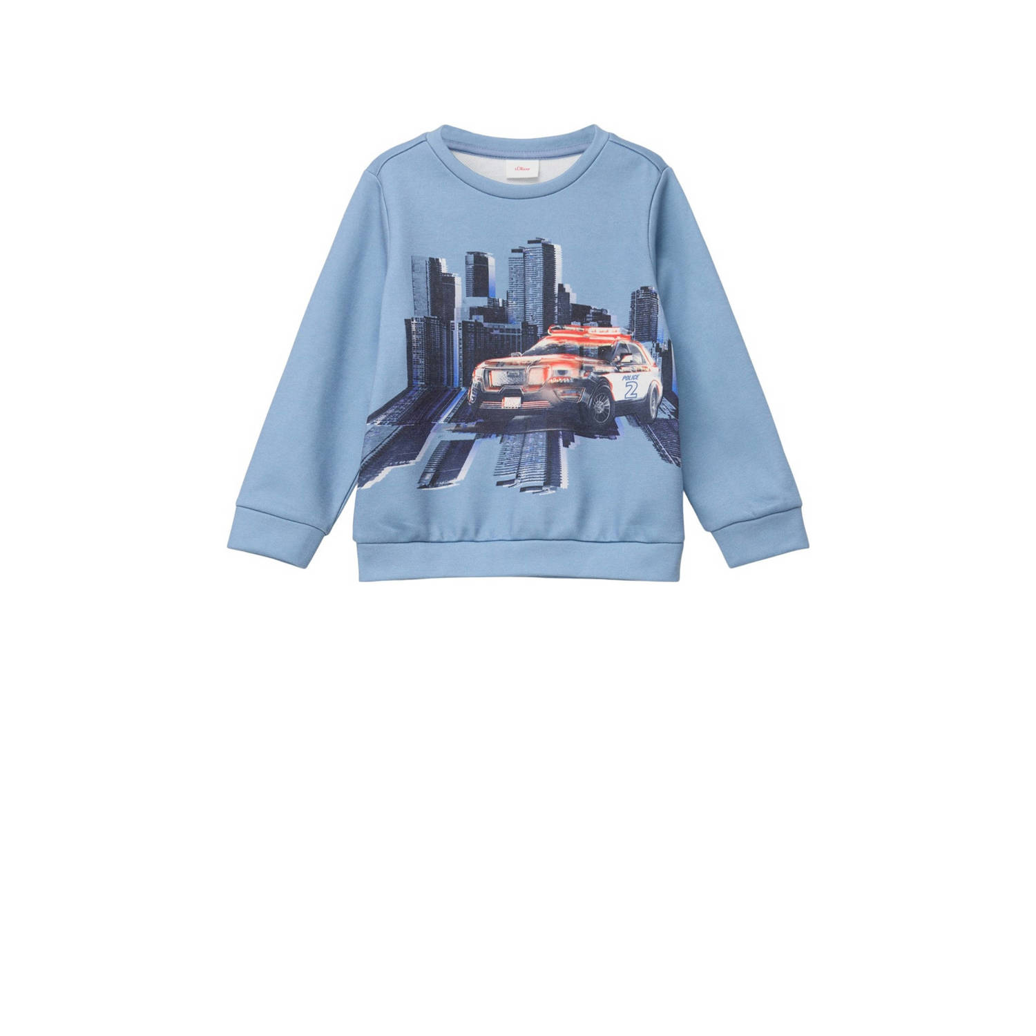 S.Oliver sweater blauw Trui Jongens Polyester Ronde hals Printopdruk 116 122